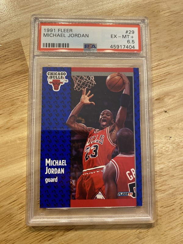 Michael Jordan PSA 6.5 Basketball Card Fleer Chicago Bulls Vintage MJ NBA 1991 view 2