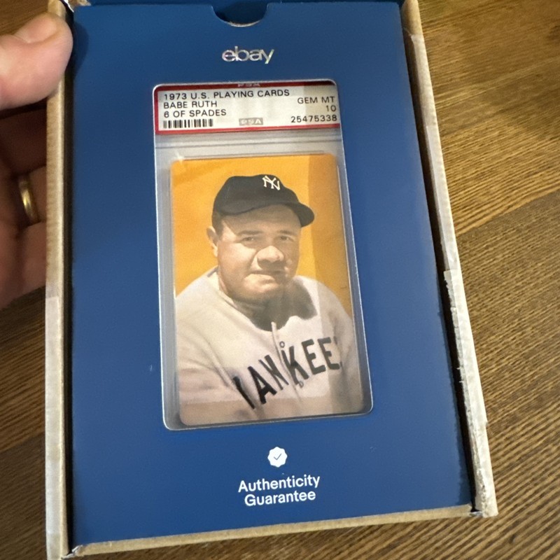 Babe Ruth Playing Card PSA 10 Gem Mint New York Yankees 1973 Vintage Baseball NY