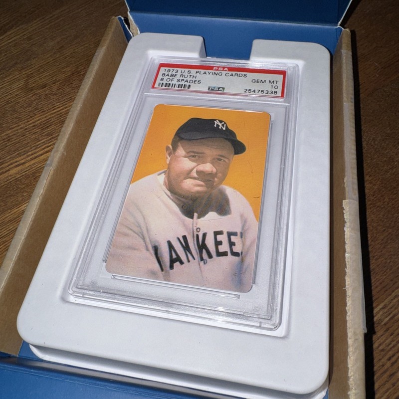 Babe Ruth Playing Card PSA 10 Gem Mint New York Yankees 1973 Vintage Baseball NY view 2