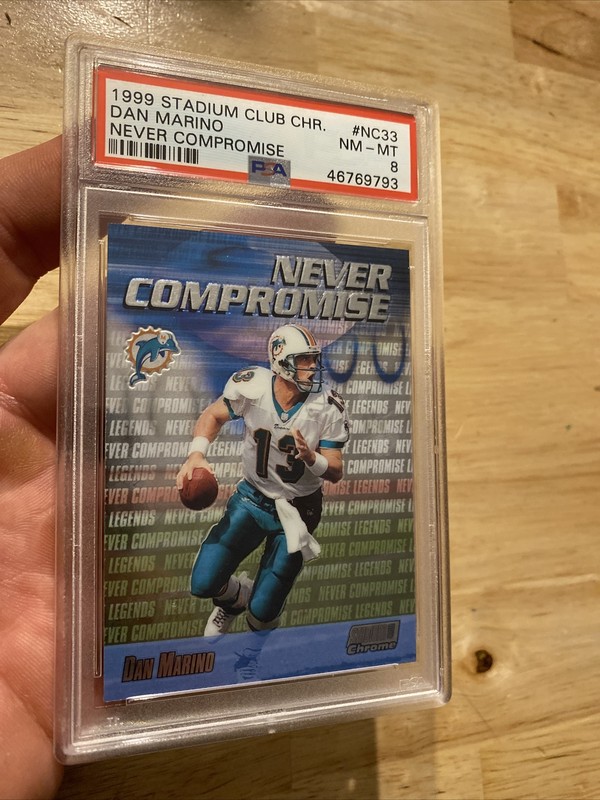 Dan Marino PSA 8 Topps Stadium Club Chrome Vintage Football Card 1999 Dolphins