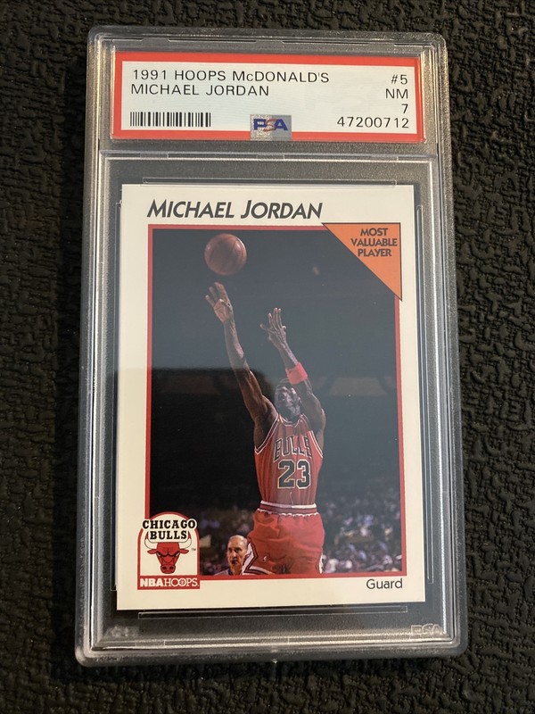Michael Jordan PSA 7 Vintage Collector Card 1991 Hoops McDonald Chicago Bulls