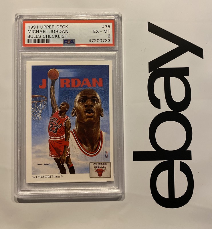 Michael Jordan PSA 6 Vintage Basketball Card Upper Deck Chicago Bulls NBA 1991