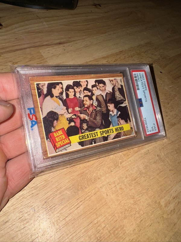 Babe Ruth Antique Baseball Card Vintage PSA 3 Topps New York Yankees NYC 1962 view 2