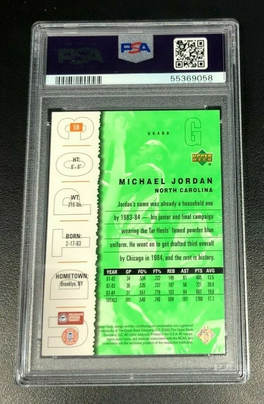 PSA 10 - 2003 2003/04 UD Top Prospects MICHAEL JORDAN #58 UNC Tar Heels (QTY) view 2