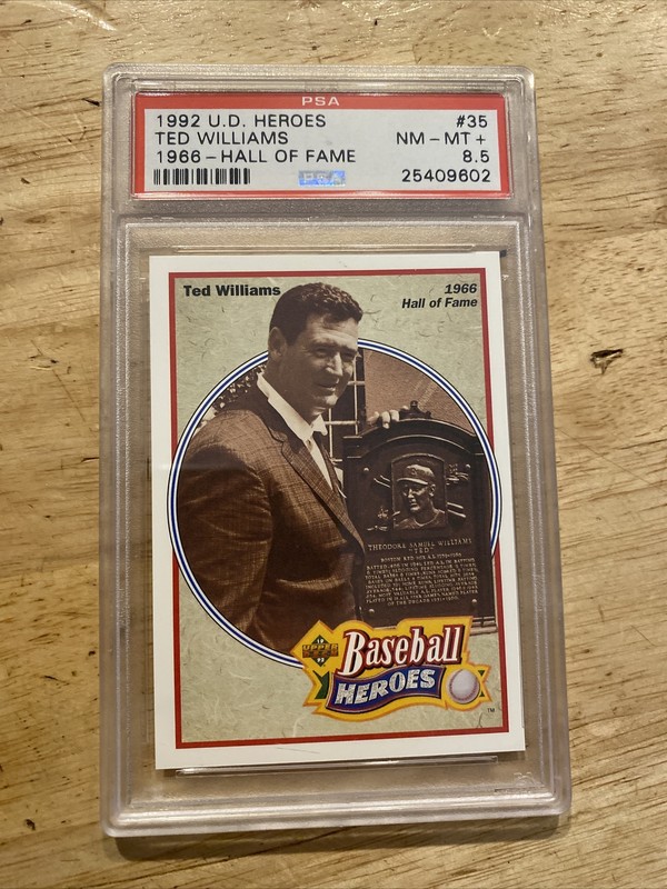 Ted Williams PSA 8.5 Vintage Baseball Card 1992 Upper Deck Boston Red Sox MLB view 2