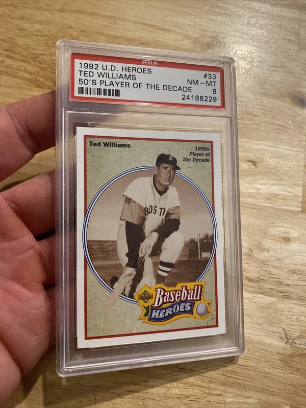Ted Williams PSA 8 Vintage Baseball Card 1992 Upper Deck Boston Red Sox MLB HOF