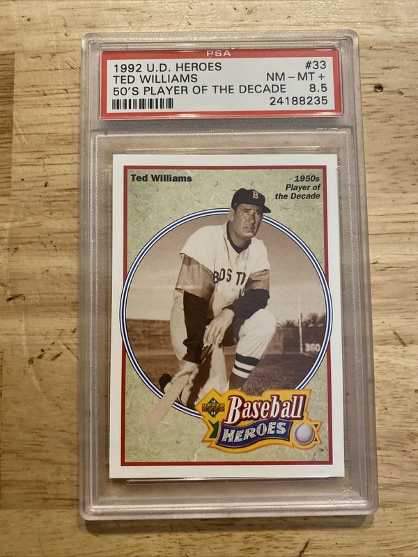 Ted Williams PSA 8.5 Vintage Baseball Card 1992 Upper Deck Boston Red Sox MLB view 2