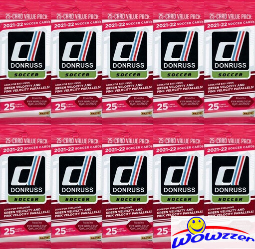 (10) 2021/22 Panini Donruss Soccer EXCLUSIVE HUGE Jumbo Fat Cello Pack-250 Cards