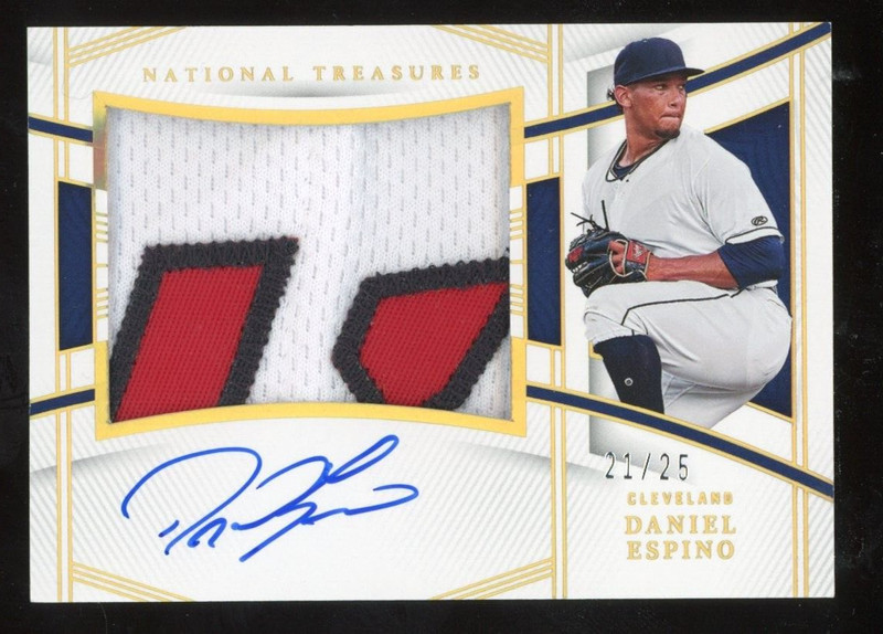 Daniel Espino 2023 National Treasures Auto Patch Relic Serial #d 21/25 Cleveland