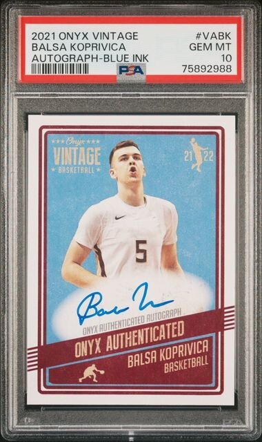 2021 Onyx Vintage AUTOGRAPH Blue Ink /50 BALSA KOPRIVICA Seminoles FSU PSA 10