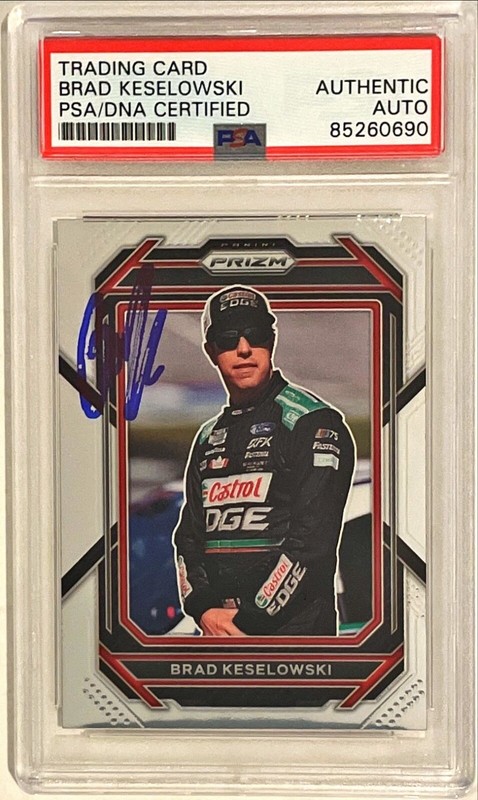 2023 Panini Prizm Brad Keselowski NASCAR Racing Signed Auto Card #71 PSA/DNA