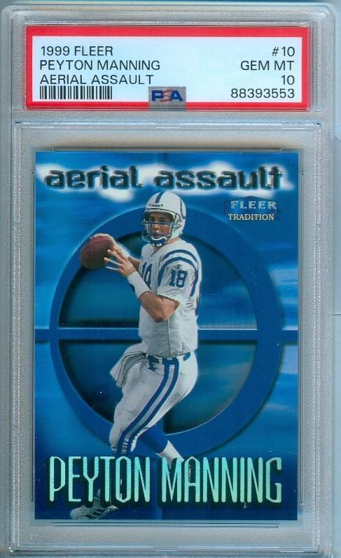 1999 Fleer Tradition PEYTON MANNING Aerial Assault #10 Colts PSA 10