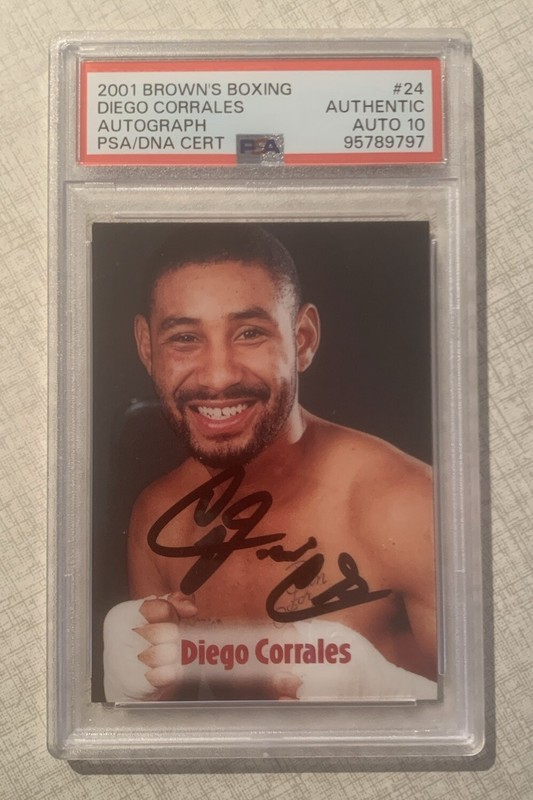Diego Corrales PSA 10 AUTO 2001 Brown’s 13th Set Bonus Card #24; HIGHEST GRADE