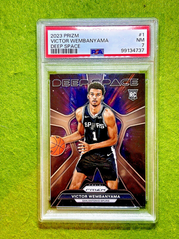 Victor Wembanyama PRIZM ROOKIE CARD  2023 Panini Prizm RC DEEP SPACE PSA 7 SPURS