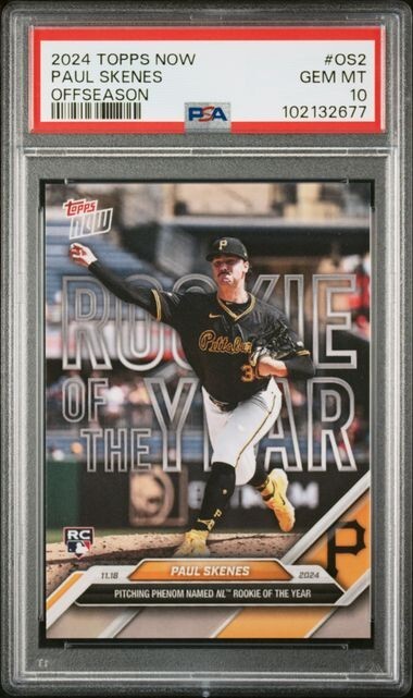 PSA10 2024 TOPPS NOW OFFSEASON OS2 PAUL SKENES(RC) Rookie of the Year