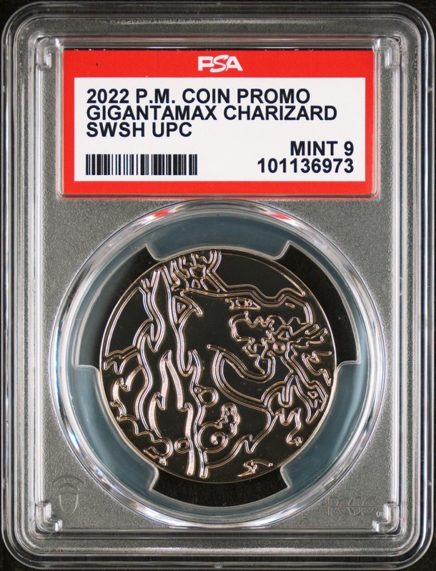 PSA 9 - 2022 Pokemon Promo Coin GIGANTAMAX CHARIZARD UPC
