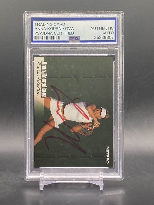 2003 Netpro #10 Anna Kournikova On Card Auto Russian Tennis Player PSA Card view 2