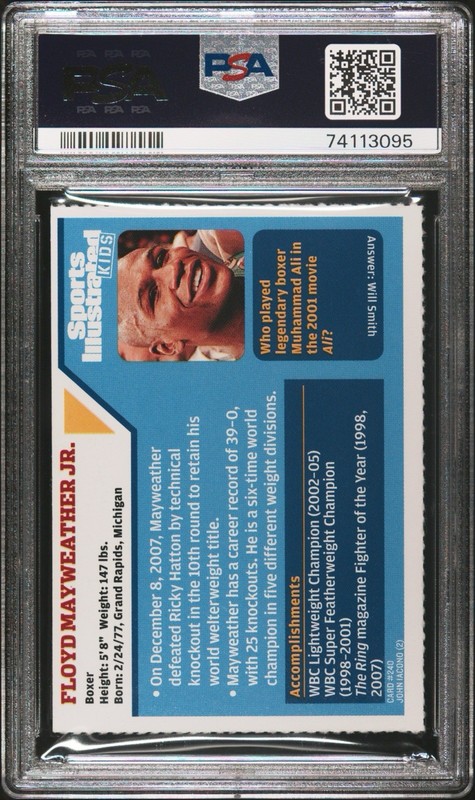 2008 S.I. Sports Illustrated For Kids Floyd Mayweather Jr #240 PSA 9 MINT RARE view 2
