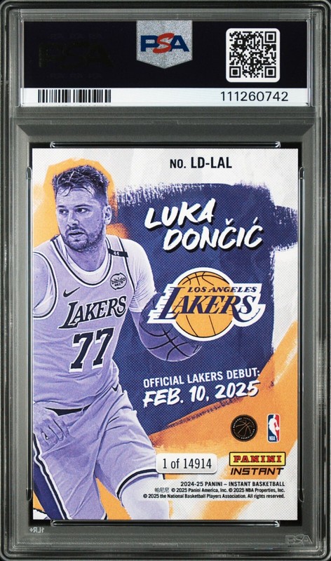 PSA10 2024 PANINI INSTANT NBA LDLAL LUKA DONCIC LOS ANGELES LAKERS view 2