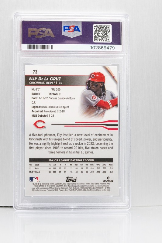 2024 Topps Pristine - Elly De La Cruz RC - Refractor - PSA GEM MT 10 view 2