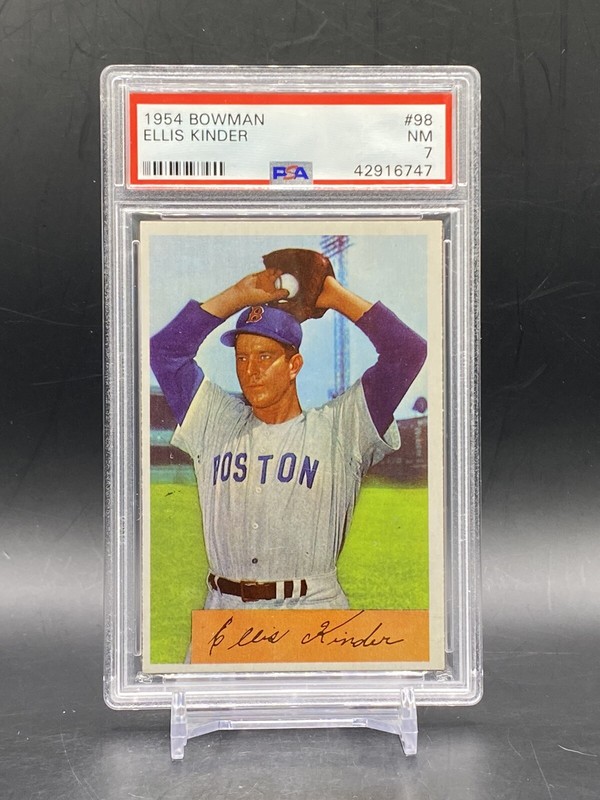 1954 Bowman #98 Ellis Kinder Boston Red Sox Vintage Baseball Trading Card PSA 7
