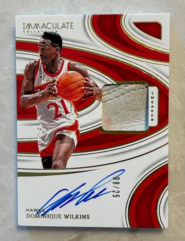 2023-24 Panini Immaculate - GW Sneaker Swatch OC Auto Dominique Wilkins /25