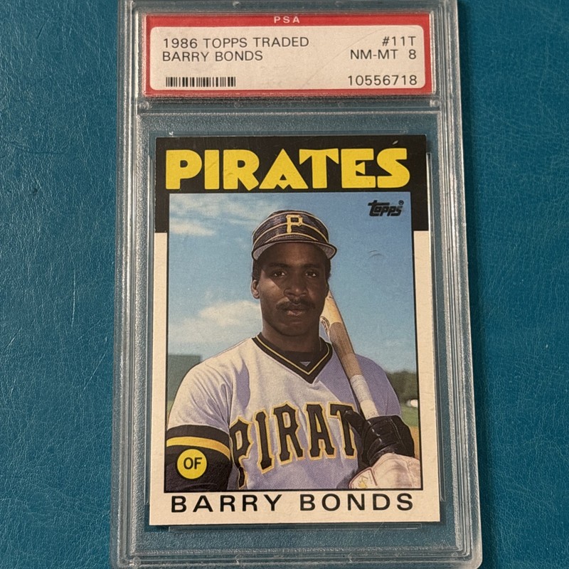 1986 Topps Traded Barry Bonds Rookie #11T RC Pirates HR King* PSA 8 NM-MT