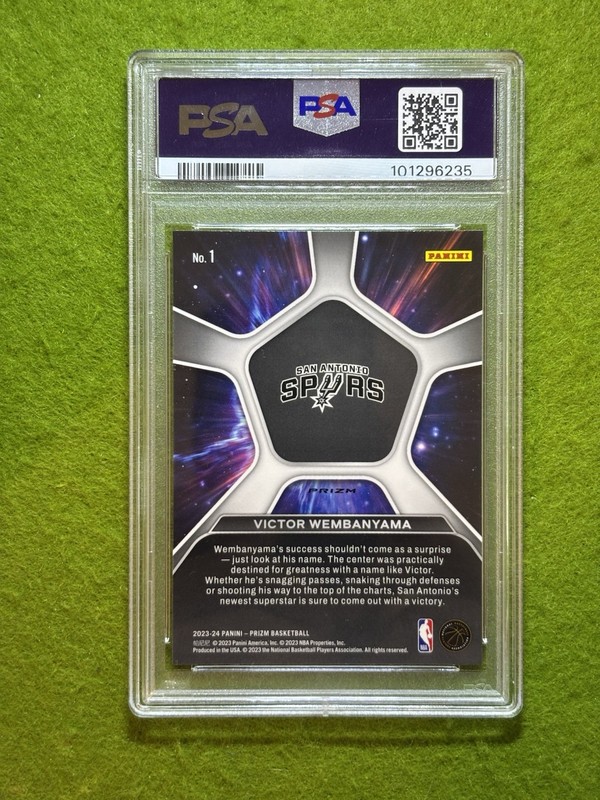 Victor Wembanyama SILVER PRIZM PSA 9 ROOKIE CARD 2023 Panini RC DEEP SPACE Spurs view 2