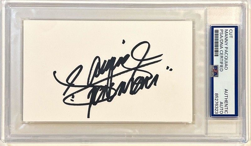 Manny Pacquiao Pacman Boxing Champion Signed Auto 3x5 Index Card PSA DNA