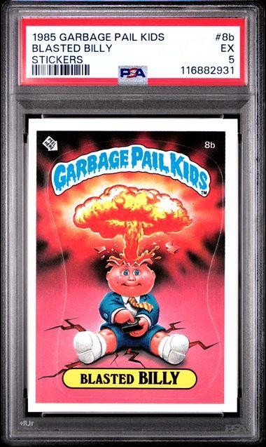 1985 Topps GPK 1st Series GARBAGE PAIL KIDS usa BLASTED BILLY Award #8b PSA 5