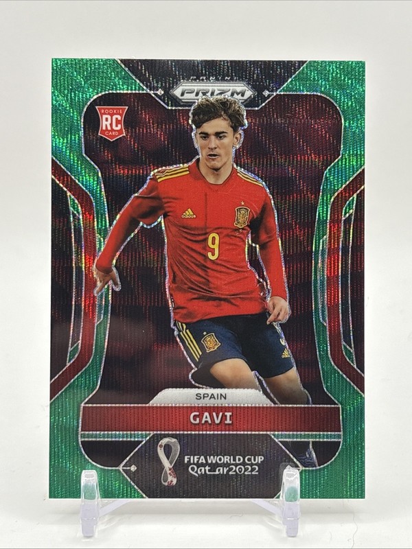 2022 Panini Prizm WC 223 Gavi Green Wave Prizm ROOKIE RC SP Spain Barcelona