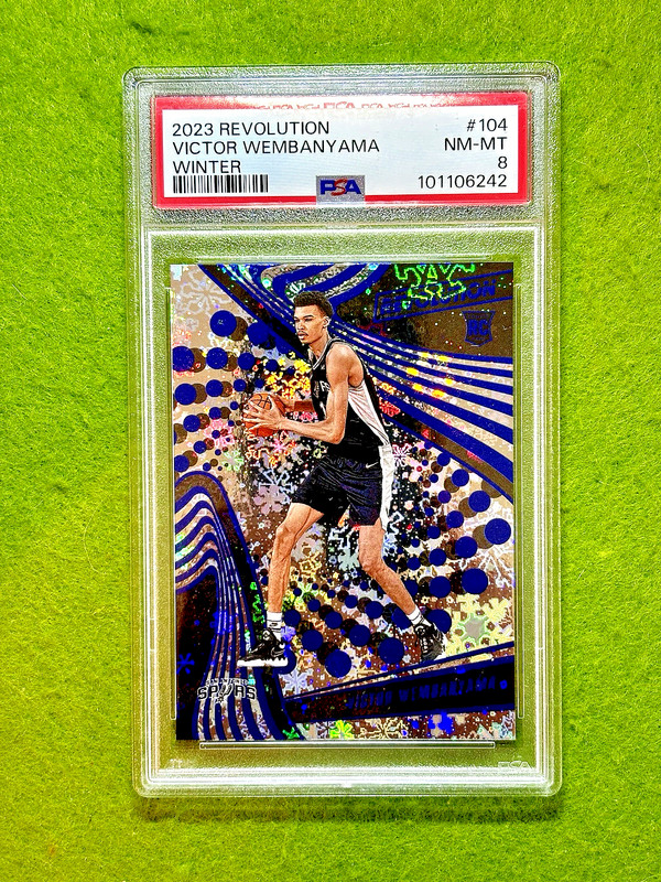 Victor Wembanyama SILVER PRIZM ROOKIE CARD WINTER SNOW 2023 Revolution RC  PSA 8
