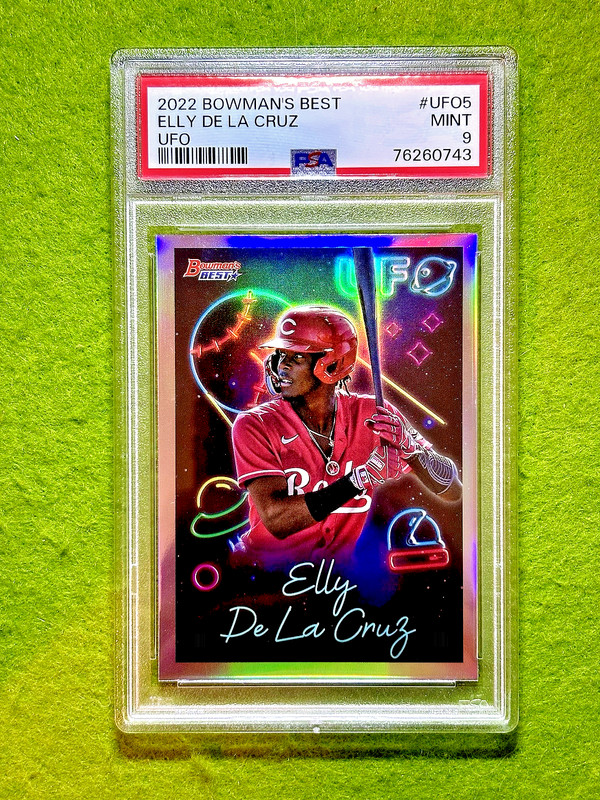 Elly De La Cruz UFO REFRACTOR SILVER PRIZM PSA 9 ROOKIE CARD 2022 Bowman Best RC