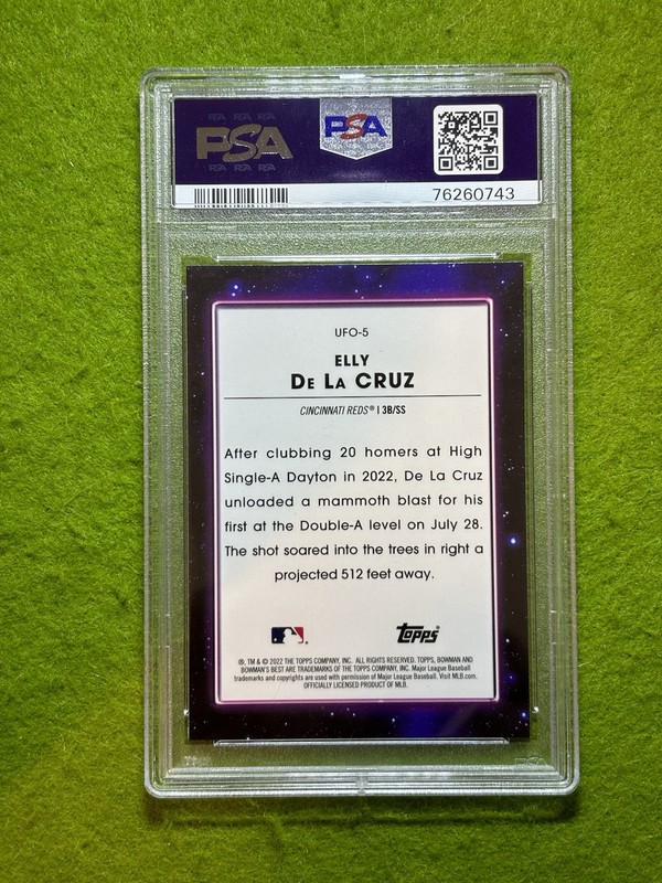 Elly De La Cruz UFO REFRACTOR SILVER PRIZM PSA 9 ROOKIE CARD 2022 Bowman Best RC view 2