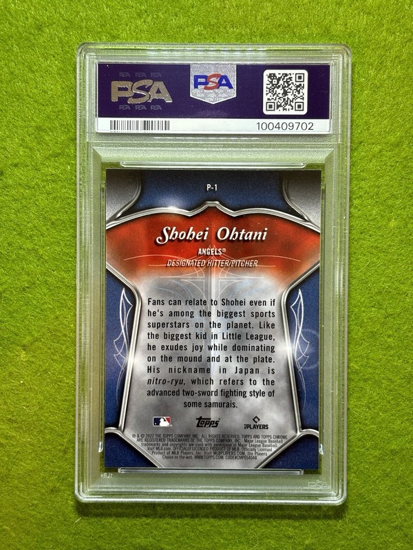 Shohei Ohtani PSA 10 WHITE SPARKLE PRIZM REFRACTOR GRADED CARD 2022 Topps Chrome view 2