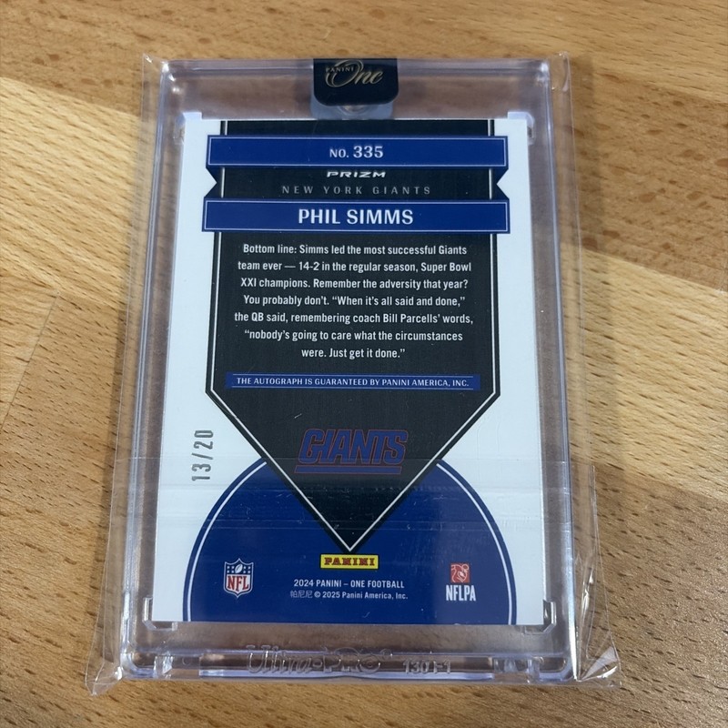2024 Panini One - Phil Simms - Once In A Franchise - Orange - 13/20 view 2