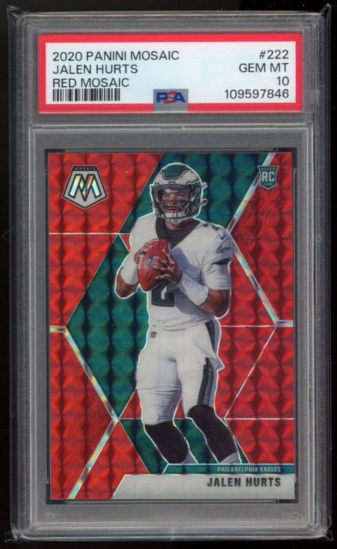 2020 Panini Mosaic Jalen Hurts #222 Red Mosaic RC PSA 10 Philadelphia Eagles!