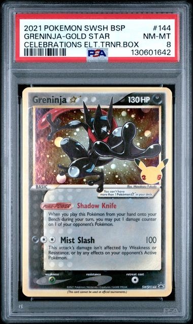 Greninja - SWSH144 Celebrations Black Star Promo Card - PSA 8 NM-MT - POKEMON