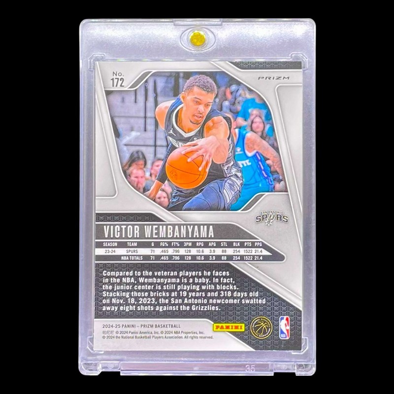VICTOR WEMBANYAMA REFRACTOR SILVER PRIZM HOLO Prizm 2024-25 Non Auto - SPURS view 2