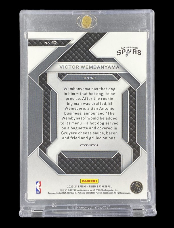 VICTOR WEMBANYAMA ROOKIE REFRACTOR Silver Prizm Rare SP Insert Non Auto - SPURS view 2