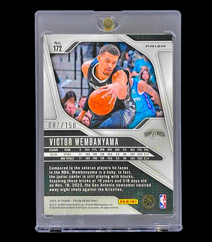 VICTOR WEMBANYAMA SILVER SQUARES HOLO RARE REFRACTOR Prizm Non Auto - SPURS view 2