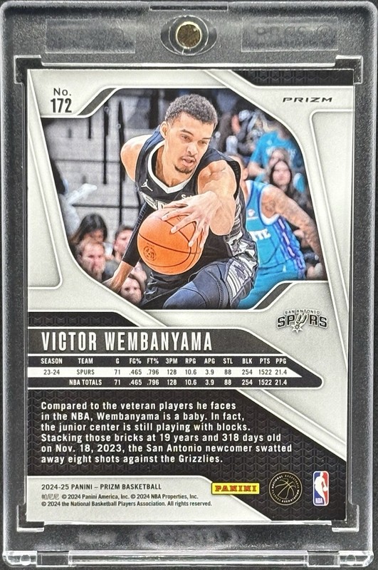 Victor Wembanyama RARE PINK CRACKED ICE  REFRACTOR INVESTMENT CARD  SSP  MINT view 2