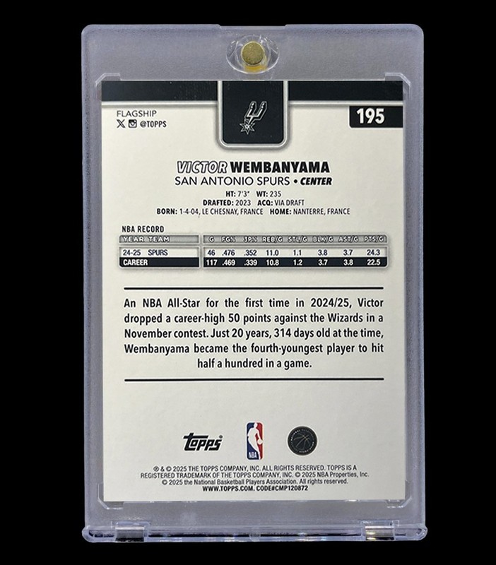 VICTOR WEMBANYAMA RAINBOW REFRACTOR RARE Silver Holo Prizm Non Auto - SPURS view 2