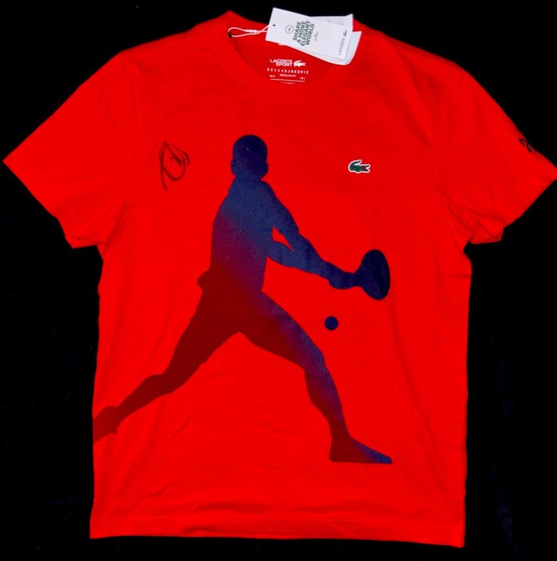 NOVAK DJOKOVIC PSA/DNA COA AUTOGRAPH SIGNED LACOSTE TENNIS SHIRT US OPEN