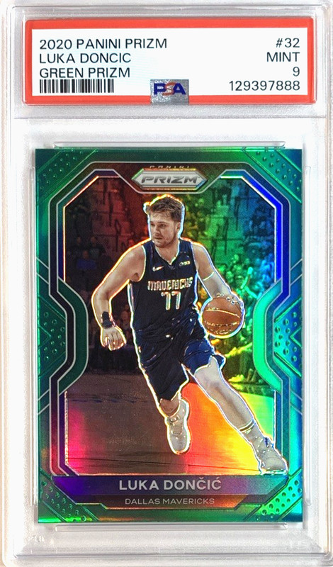 2020 PANINI PRIZM #32 GREEN PRIZM #32 LUKA DONCIC PSA 9--PERFECT--FAST SHIPPING!