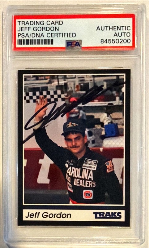 1991 Traks Racing Jeff Gordon NASCAR Signed Auto Rookie RC Card #1 PSA DNA