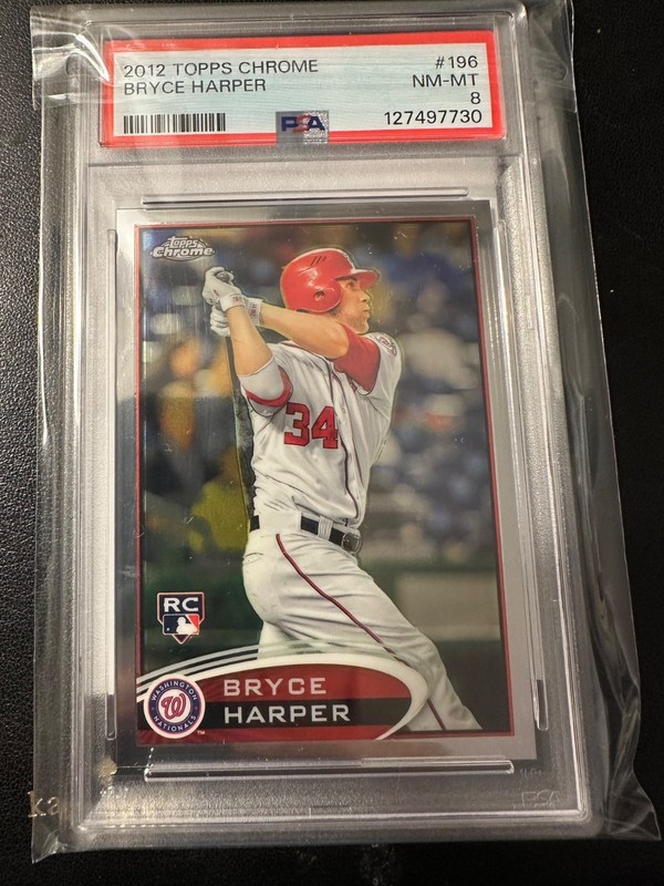 2012 Topps Chrome - Bryce Harper #196 Batting (RC) PSA 8 NM-MT