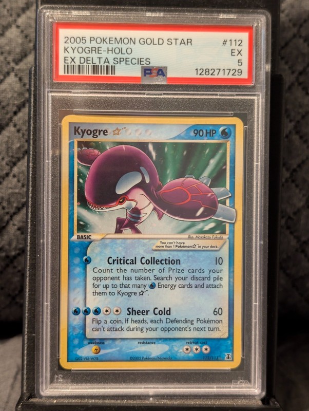 Pokemon Kyogre Gold Star EX Delta Species Holo Rare #112 PSA 5
