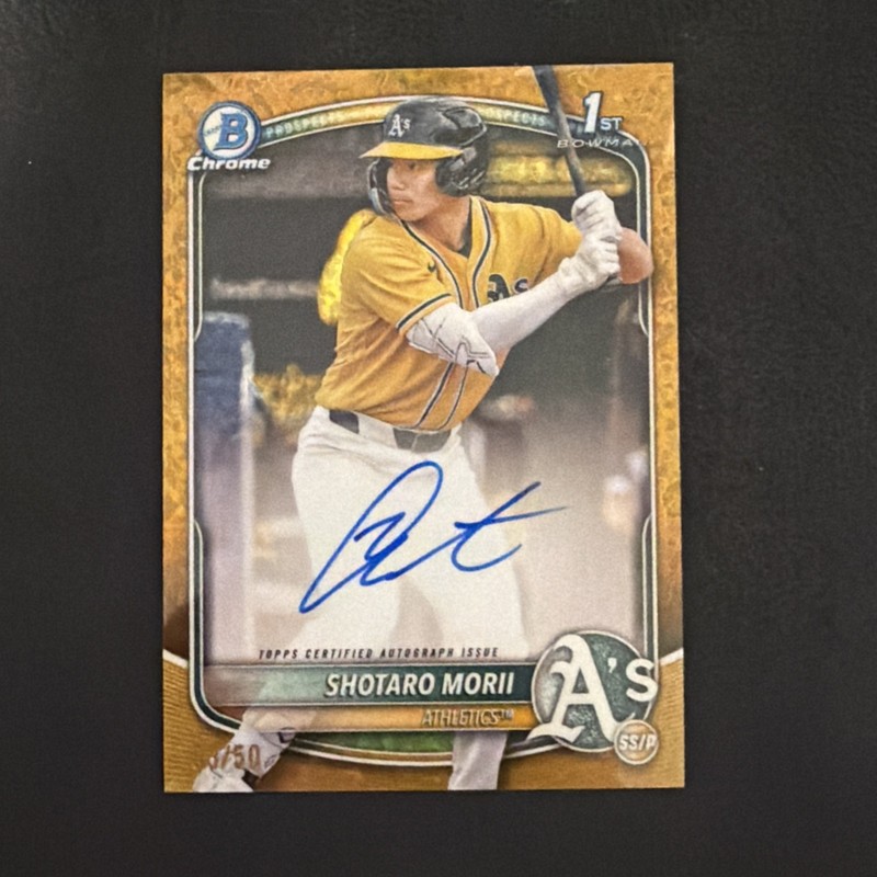 2025 Bowman Chrome SHOTARO MORII 1st GOLD AUTO /50 🇯🇵 Next Shohei Ohtani?!