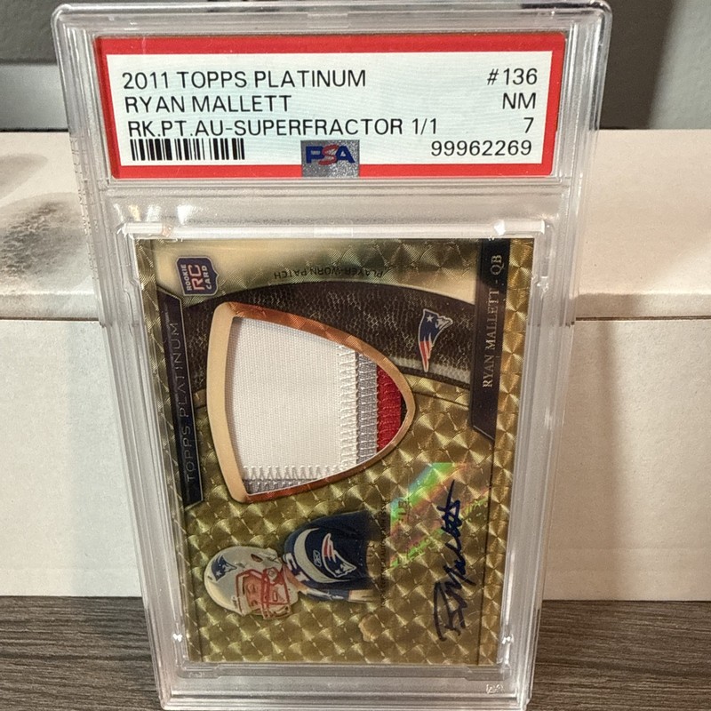 2011 Topps Platinum Ryan Mallett #136 RC Patch Auto 1/1 Superfractor PSA 7 view 2